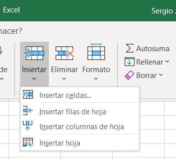 Insertar o eliminar filas y columnas